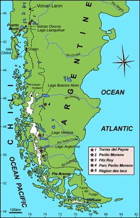 carte de la Patagonie
